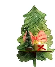 Christmas Floating Shelves, Christmas Tree Shaped Shelf for Books Storage, Rustic Wood Over Toilet Floating Shelves for Living Room