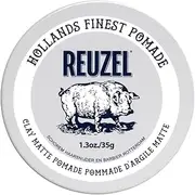 Reuzel Matte Clay Pomade, No Shine Pomade With A Medium Hold For A Natural Style And Finish 1.3oz/35g