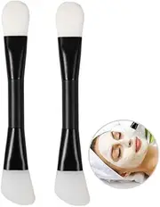 GOLIKEE 2PCS Face Mask Brush, Double-Ended Silicone Facial Mud Mask Applicator, Soft Face Mask Beauty Tool (Black)