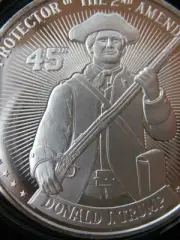 1-OZ.999 DONALD TRUMP SILVER COIN PROTECTOR OF 2ND AMENDMENT LE # ON EDGE+GOLD
