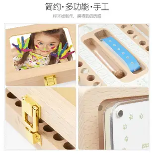 🔥乳牙收納盒🔥 木制 兒童牙齒收藏盒 相框 胎毛 乳牙收納盒 幼兒寶寶紀念品 牙仙子