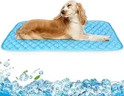 NAMOTEK Large Washable Dog Cooling Mat Ice Silk Cooling Mat for Pet Self Cooling Pad Blanket Dog Cooling Pad 39"" Lx27.2 Wx0.48 Th, Blue