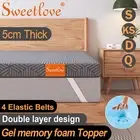 Memory Foam Mattress Topper Bamboo Cover 5CM Underlay Mat Queen King Double Gel