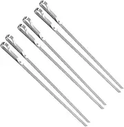 UPKOCH 6Pcs Stainless Steel Grilling Skewers Pen Clip Design for Safe BBQ for Outdoor Picnics and Barbecues for Kebabs and Grilling Tools