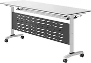 YVYKFZD Folding Conference Table, Rectangular Conference Room Tables, Rolling Seminar Meeting Table with Lockable Wheels, Mobile Training Table, for Office Home(2PCS,62.9"x23.6"x29.5")