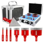 Diamond Core Drill Bits Kit with Triangle Shank - 7pcs/Set - 6/8/10/25/35/50m...