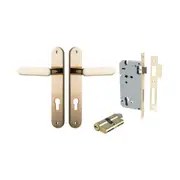 Iver Bronte Door Lever Handle on Oval Backplate Entrance Kit Key/Key