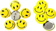 [JMCo] 10 Pieces Yellow Smiley Face Badge Pin Pride Emoji Emoticon Mini Button Loot Bag Birthday Happiness