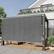 HENG FENG Outdoor Roller Shade for Patio 8'(W) x6'(H) Shades Roll up Outdoor Blinds Cordless Privacy Screen for Porch Pergola Balcony,Dark Grey