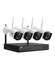 [UL-Tech] Wireless CCTV 8CH 4 Square Camera 3MP in White