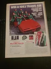 Trans-Am Muscle Machine Canada Dry Ginger Ale 1983 Print Ad 8x11 Great To Frame