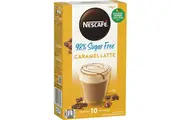 Nescafe 98% Sugar Free Caramel Latte Coffee Sachets 10 Pack