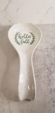 Farmhouse Look “Hello Fall” Spoon Rest White And Sage Green