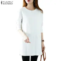 在飛比找蝦皮商城優惠-Zanzea 女式韓版長袖圓領純色針織 T 恤