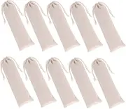 MUELODSIC 10pcs Linen Drawstring Pouch Bags for Cutlery and Utensil Storage Lightweight Travel Case for Reusable Straws Versatile Cotton Organizer for Home Go Use