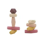 Kaper Kidz Wooden Stacking Stone Blocks Terracotta Red Kids Play Toy 2yrs+
