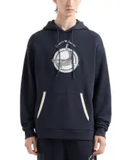 Emporio Armani Cotton Twill Whale Patch Regular Fit Hoodie