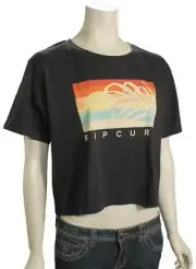 Rip Curl Sun Seeker Crop T-Shirt - Washed Black - New