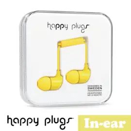 【歐肯得OKDr.】《送耳機收納殼》Happy Plugs In-ear 入耳式耳機 台灣公司貨 - 黃色