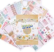 24 Sheets Boho Budget Planner Stickers for Calendars and Planners - Month Stickers (Watercolour)