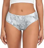 [SAAKE] Light black marble Print Women's Briefs XS S M L XL XXL 3XL 4XL Plus Size Briefs Bikini Ladies Underpants