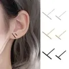 Surgical Steel Tiny Simple Bar Stud Earrings Screw Back Minimalist Jewelry Women