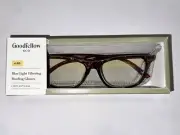 Men's Flat Top Blue Light Filtering Reading Glasses - Goodfellow & Co Brown 1.5