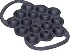 Cast-Iron Poffertjes Dutch Pancake Pan Preseasoned w/Flaxseed Oil, Loop Handles