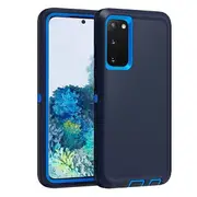 For Samsung Galaxy S20 Case, Drop Resistant Defender Tradies Heavy Duty Rugged Shockproof Cover (Navy Blue/ Blue)