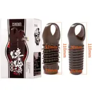 2PCS Reuse Textured Penis Sleeve Extension Enhancer Extender Enlarger Condom Men