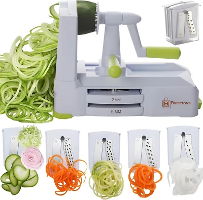 5-Blade Vegetable Spiralizer: Strongest-Heaviest Spiral Slicer, Best Veggie Past