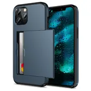 ZUSLAB iPhone 12 Pro Max Case Slide Armor Wallet Credit Card Holder Protective Cover for Apple (2020) - Dark Blue