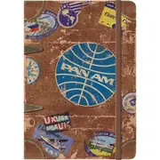 Nostalgic Art Writing A5 Notebook Pan Am Travel Stickers Stationery w/Hard Cover