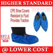 300 pieces XL CPE Polyethylene Fluid and Abrasions Resistant Shoe Covers - Blue