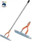 Thatch Rake, 37.5 CM Wide Dethatcher Rake with Stainless Steel Handle, Metal Law