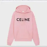 CELINE LOOSE CELINE HOODIE IN COTTON FLEECE VINTAGE PINK - NEW - never worn NWT