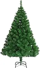 Green Pinecone Hinged Christmas Tree 1.5M 5FT Frost Green 900 Tips Bushy Hinged Branches Metal Stand Easy Assemble Chistmas Gift