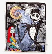 Disney The Nightmare Before Christmas Jack Sally Zero Sherpa Throw Blanket NWT