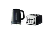 Russell Hobbs Brooklyn Kettle & 4 Slice Toaster Black Combo