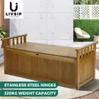 Livsip Outdoor Storage Box Container Wooden Garden Bench Chest Toy Tool Sheds