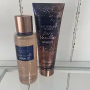 Victoria's Secret Bare Vanilla Starlit Body Mist Spray & Body Lotion Set of 2