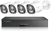 4 Megapixel (4MP) All-Aluminum Waterproof IP67 Security Camera System, 4-Channel NVR with 4 POE Cameras & 2TB HDD, 2K CMOS Sensor