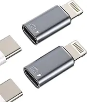 iPhone OTG Adapter USB C Female to Lightning Male(2Pack)Apple Charger Data Sync Dongle Type-c Camera Card Reader Flash Drive Keyboard Mouse U Disk Converter for 14 13 11 12 Pro Max Xr X Xs 8 7 Se Plus