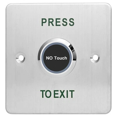 No-Touch Infrared Push to Exit Button with Green LED Indicator, Indoor Stainl...
