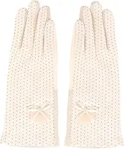 [iplusmile] 1 Pair Screen Sunscreen Gloves for Women Lightweight Sun Protection Dress Gloves Beige for Outdoor Activities and Driving Comfortable Material