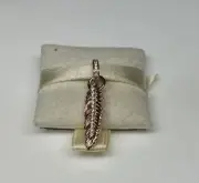 Authentic Pandora Rose Sparkling Feather Dangle Charm - 789550C01 -