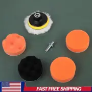 7 Pcs 3 inch Buffing Pad Auto Car Polishing Wheel Kit Buffer + M14 Drill Ad