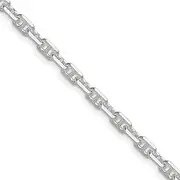 [JewelryWeb] 925 Sterling Silver Polished and Sparkle Cut 3.75mm Marine Link Chain Necklace Chain-Necklace for Women and Men