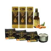 Gold Collagen Turmeric Serum + Cream Ginseng Anti Wrinkles Blemishes Freckles