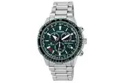 Citizen Promaster Sky A-T Radio Controlled Chronograph Green Dial Eco-Drive CB5004-59W 200M Men's Pilot Watch